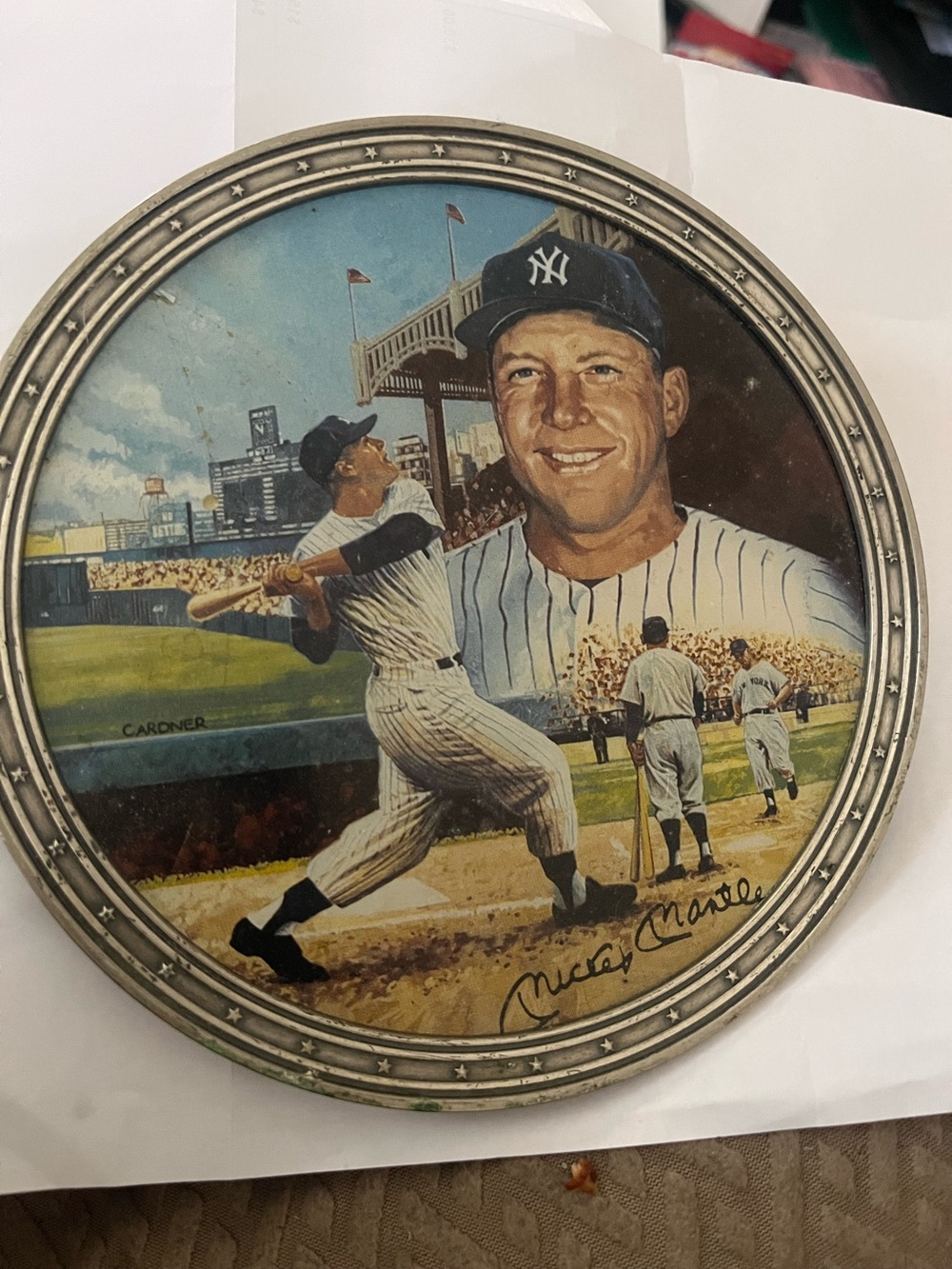 Mickey mantle collectors plate